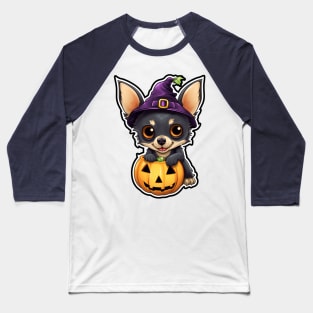 Halloween Chihuahua With Pumpkin Funny Gifts For Halloween Chihuahua Lover Baseball T-Shirt